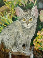 Garden Kitten (ACEO cut)